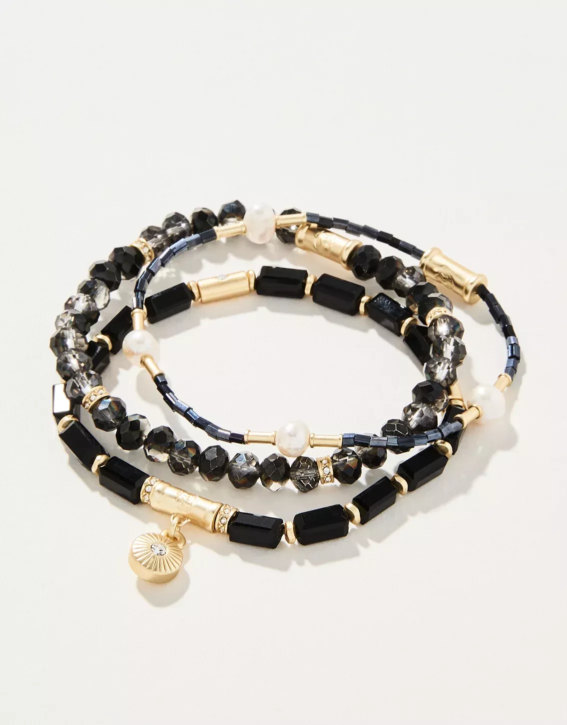 Sparkle Stretch Bracelet Set Black Multi