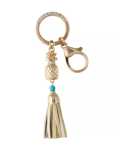 Spartina 449 Pineapple Gold Key Ring Keychain