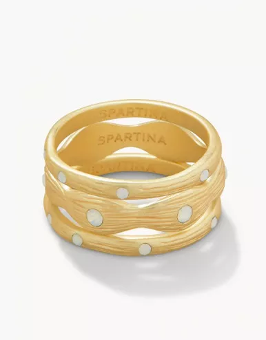 Spartina 449 Sand Bar Gold White Opal Ring Stack
