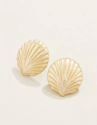 Spartina 449 Shello Scallop Shell Gold Post Earrings