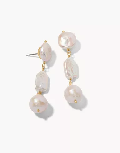 Spartina 449 Triple Pearl Dangle Earrings