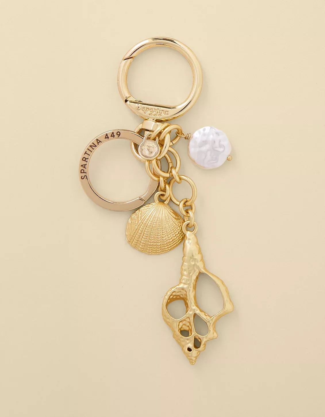 Spiral Shell Keychain Gold