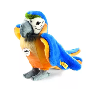 Steiff Lori Large Stuffed Blue Amazon Parrot Bird