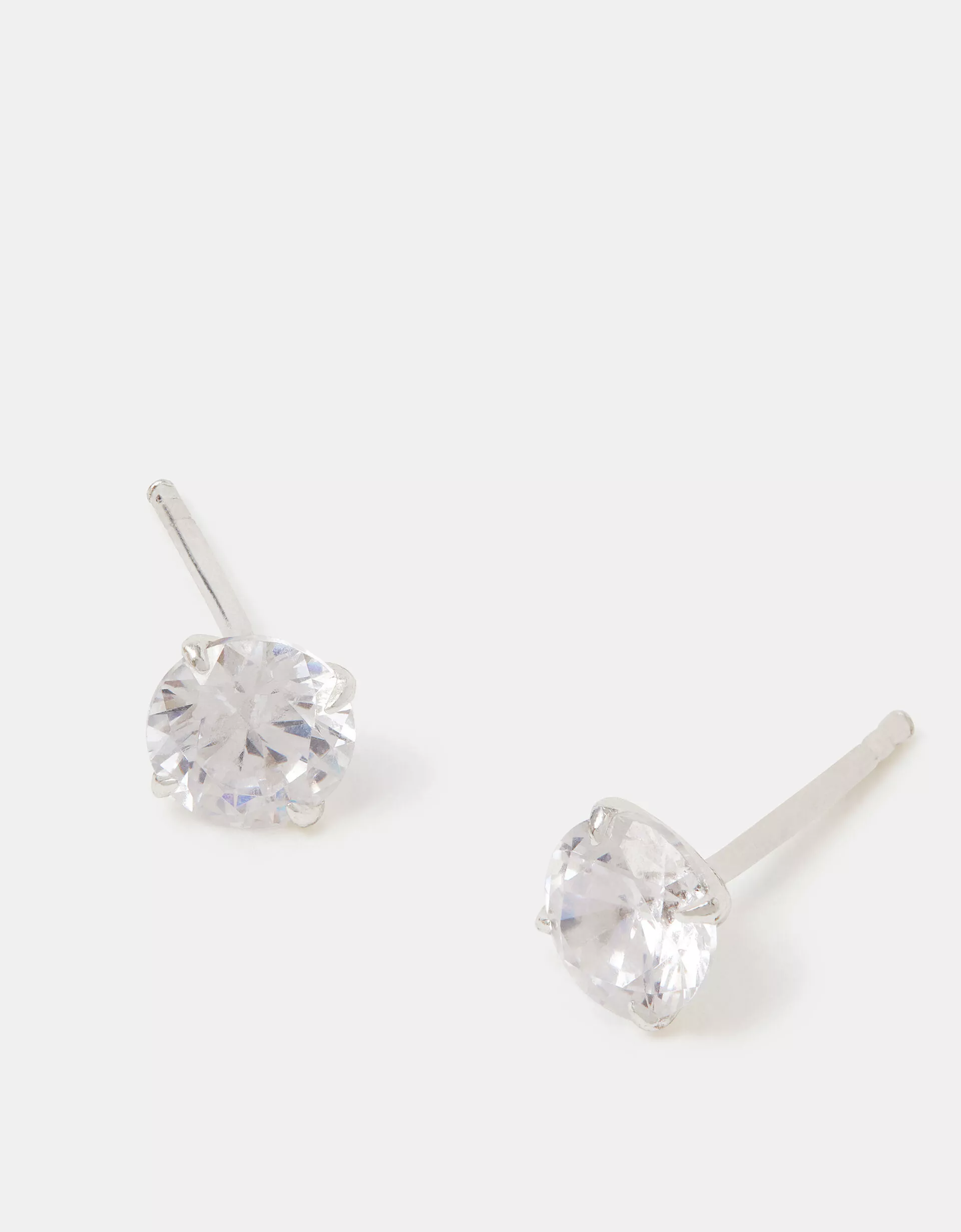 Sterling Silver Diamanté Stud Earrings
