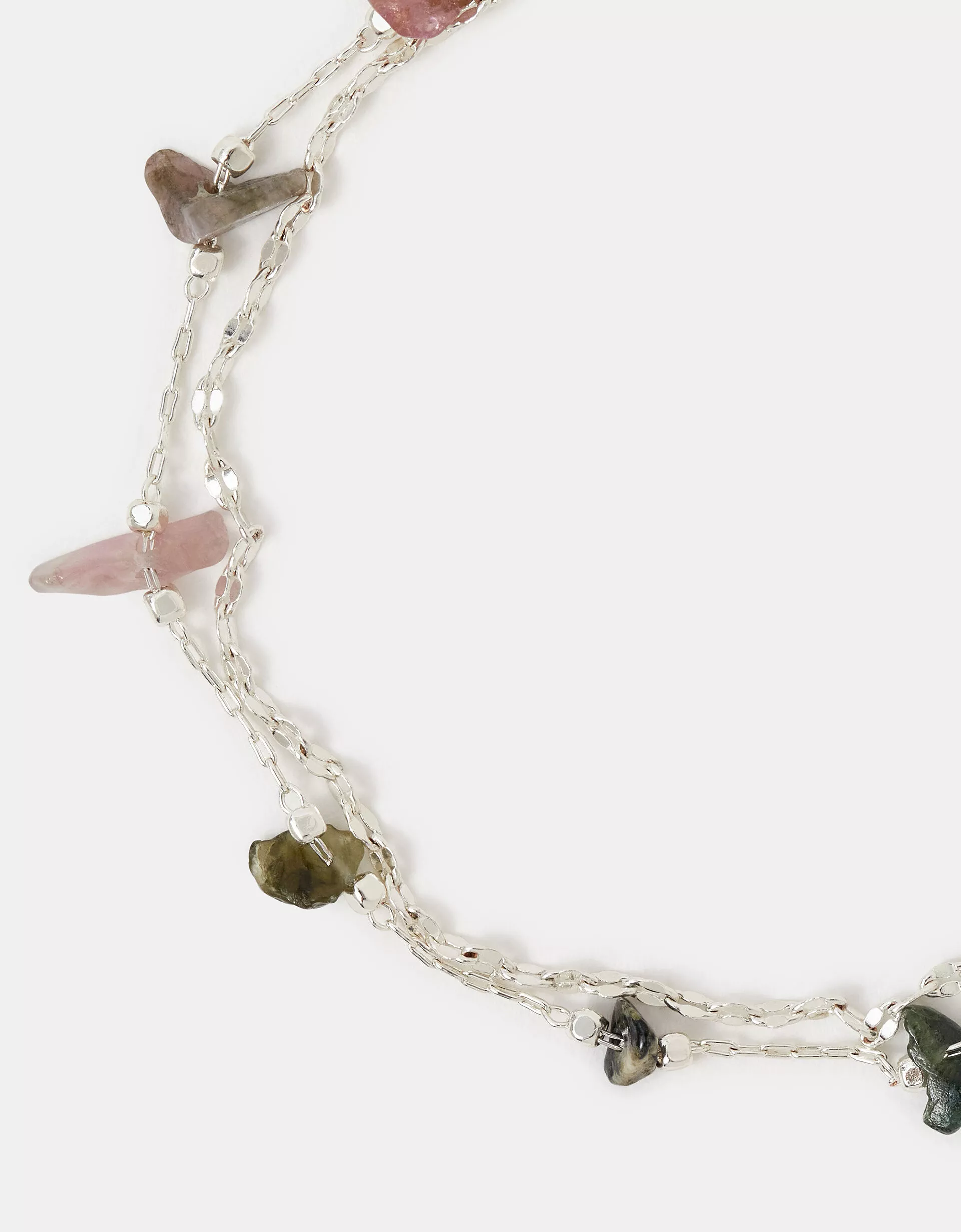 Sterling Silver-Plated Semi-Precious Stone Bracelet