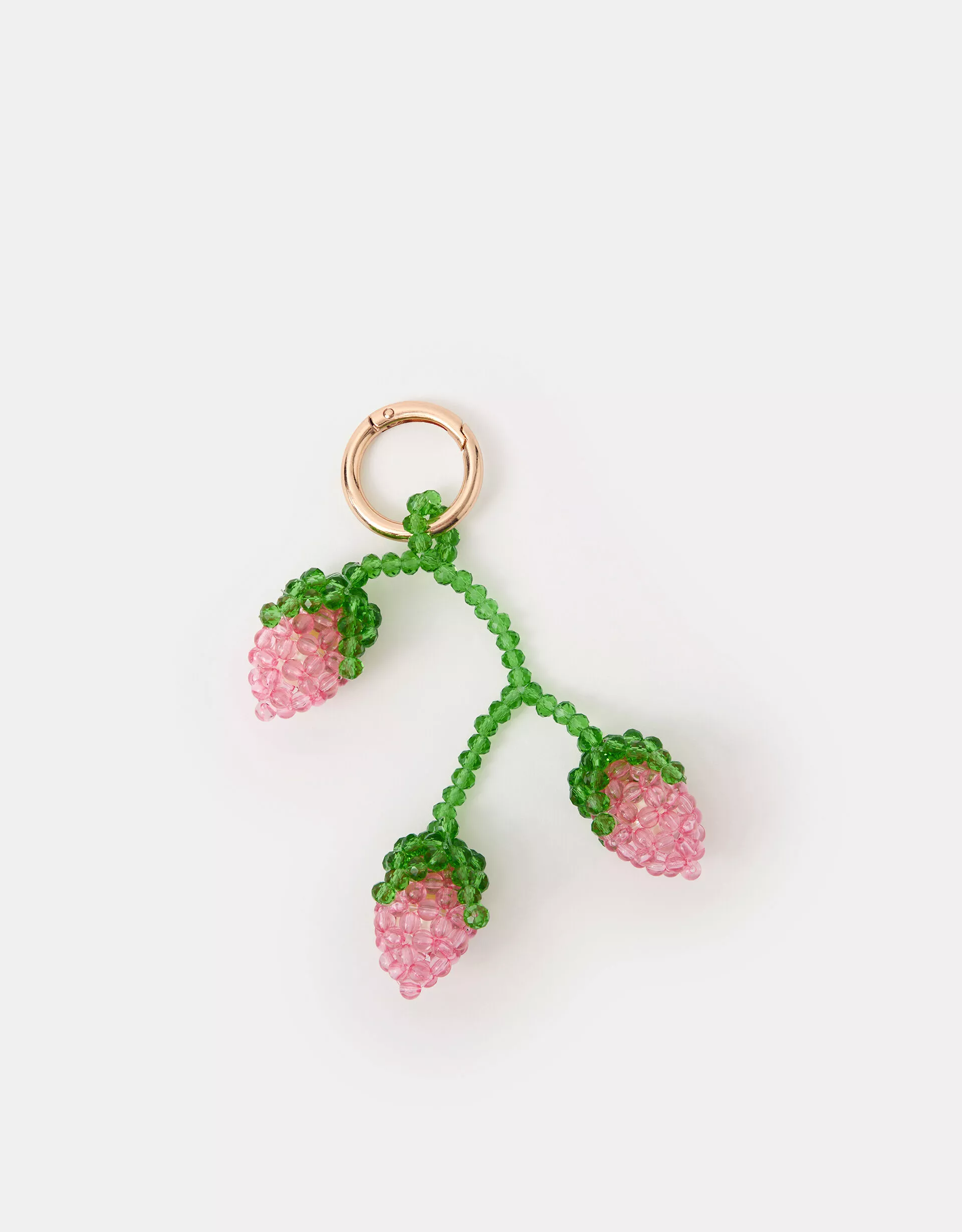 Strawberry Beaded Bag Charm