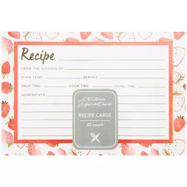 Strawberry Fields Border Recipe Cards