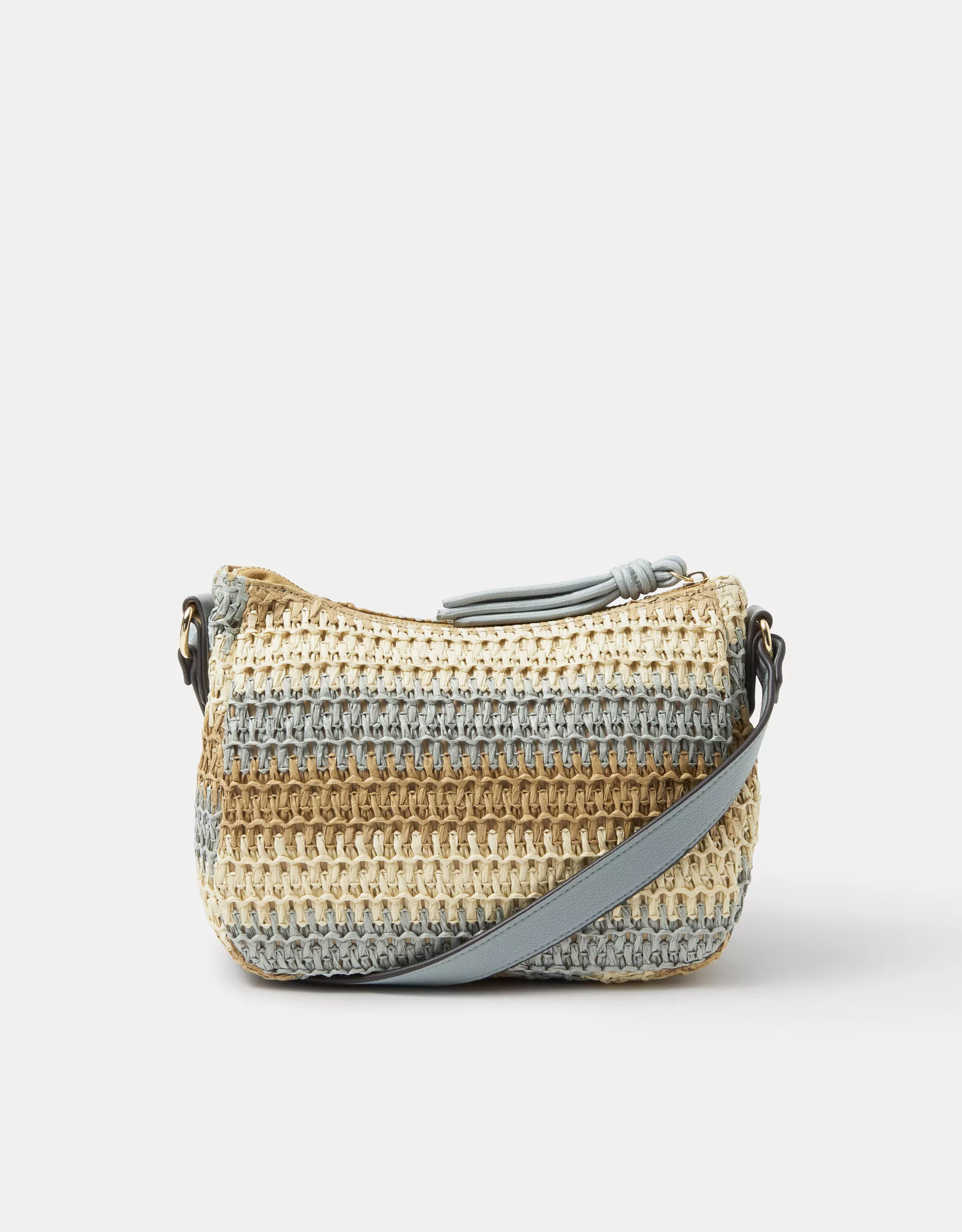 Stripe Woven Cross Body Bag