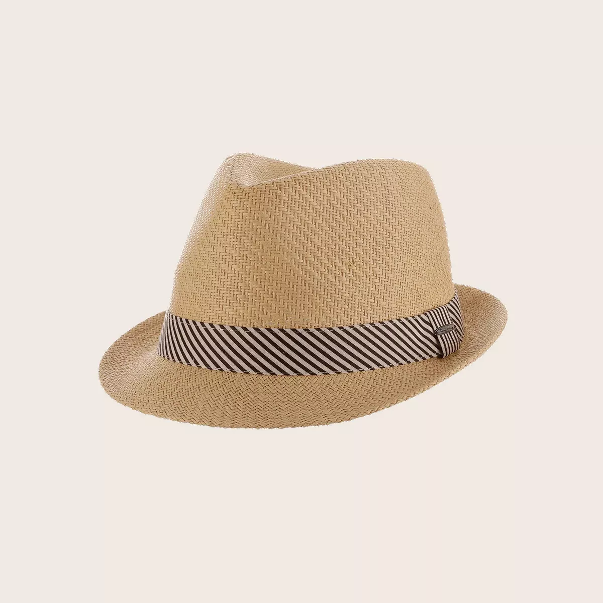 Striped Band Matte Toyo Fedora Hat