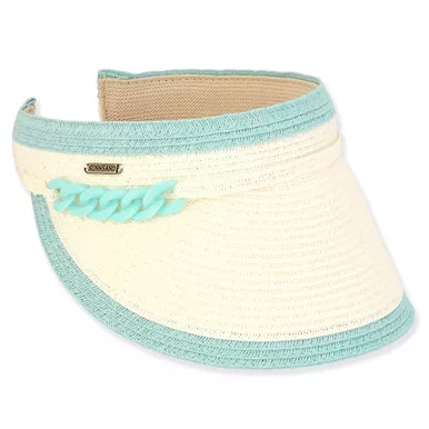 Sun N Sand Sienna Chain Accent Straw Visor