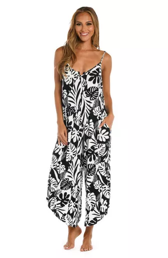 Sunshine 79 Black/White Optic Tropic Jumpsuit Romper