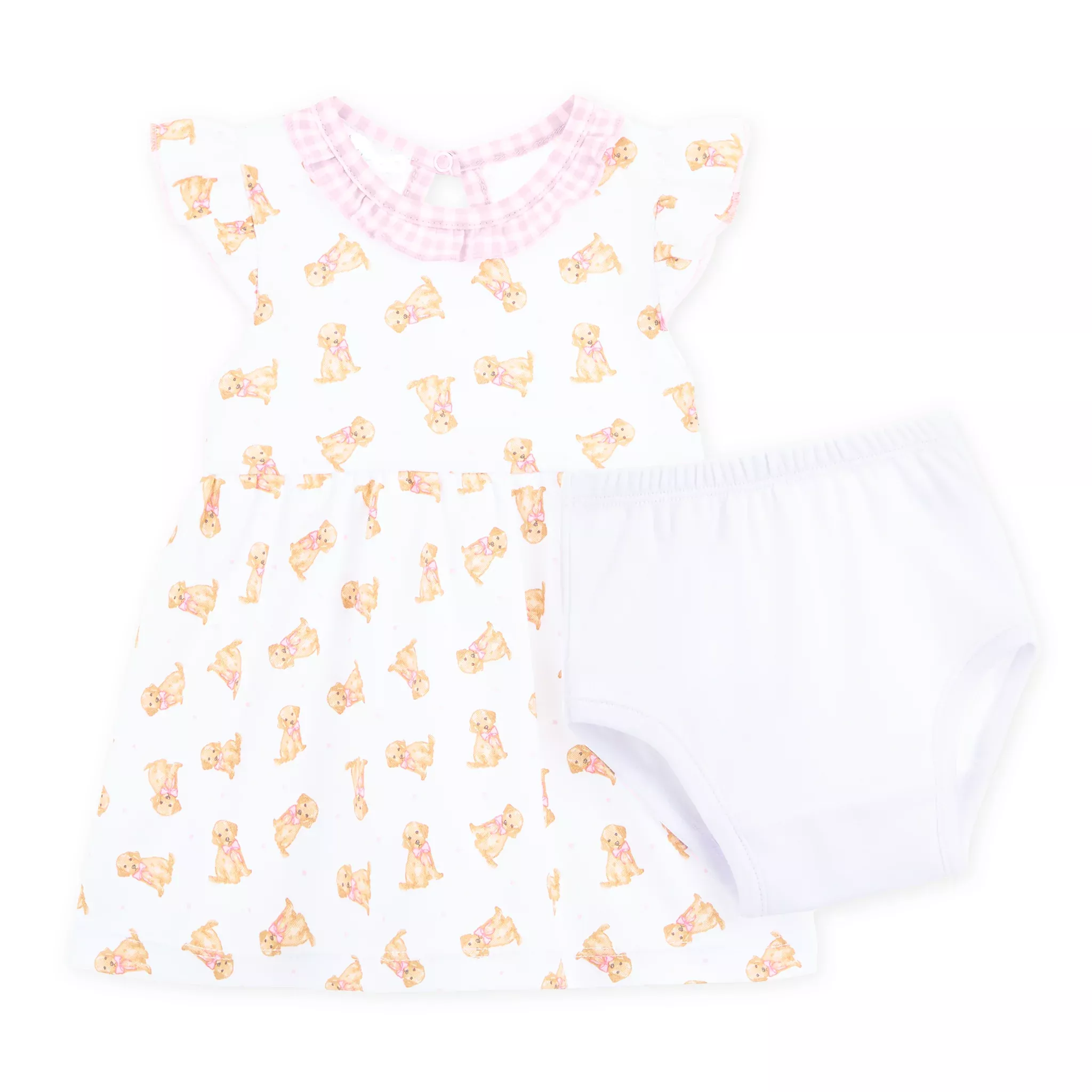 SWEET GOLDEN PINK DRESS