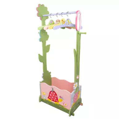 Teamson Fantasy Fields Magic Garden Children's Clothes Rack Storage Closet Set