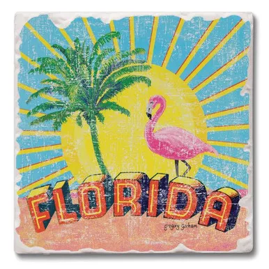Thirtystone Retro Florida 4 Pack Coaster Set