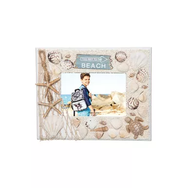 This Way To The Beach Seashell Horizontal Photo Frame