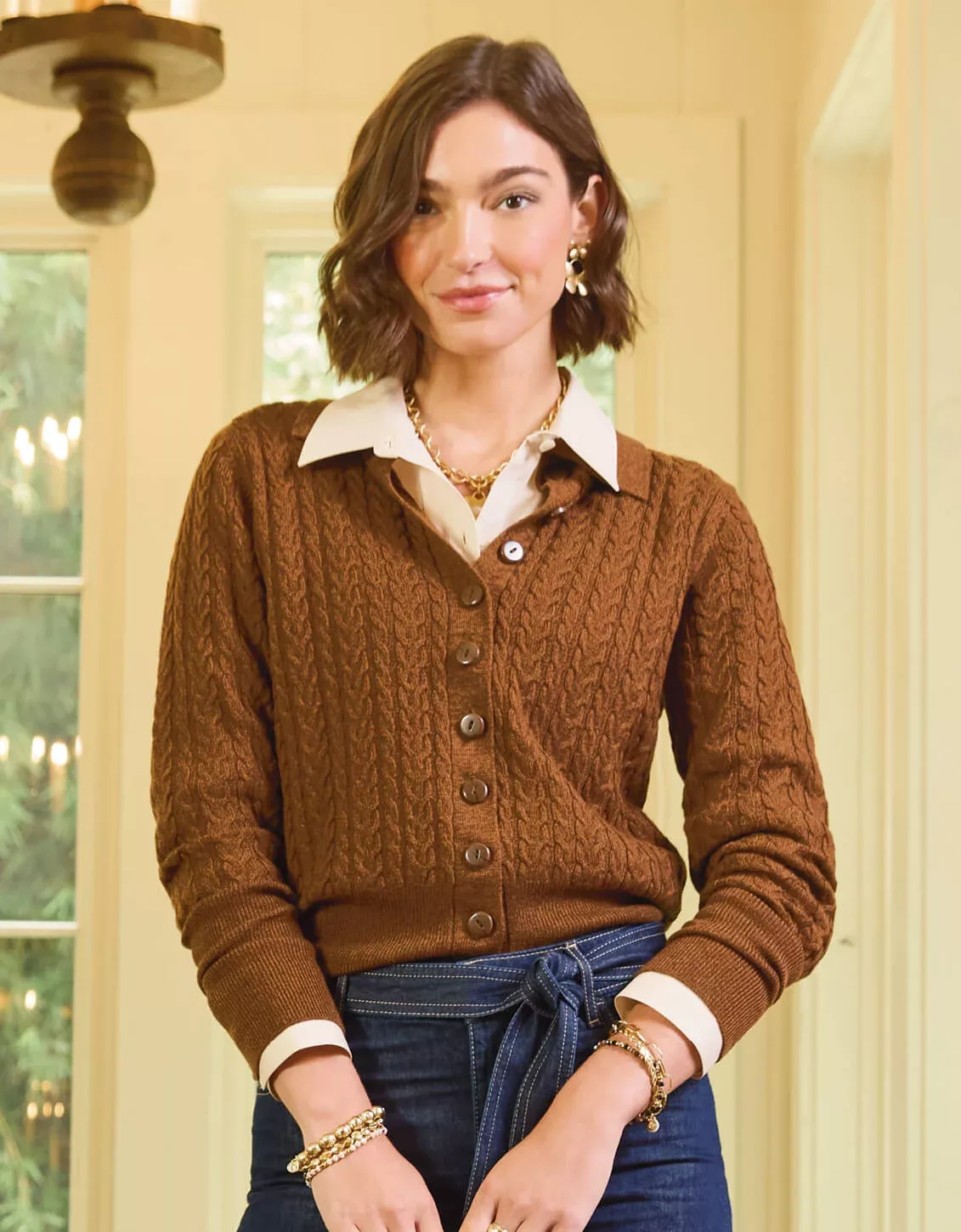 Toni Cardigan Dark Toffee