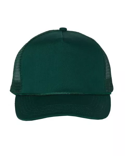 Valucap 8804H- Black- Five-Panel Trucker Cap
