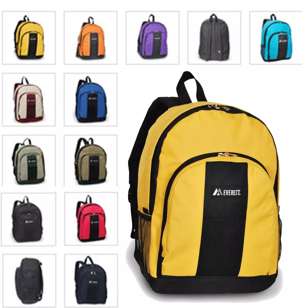 Value School Backpacks W/ Front & Side Pockets