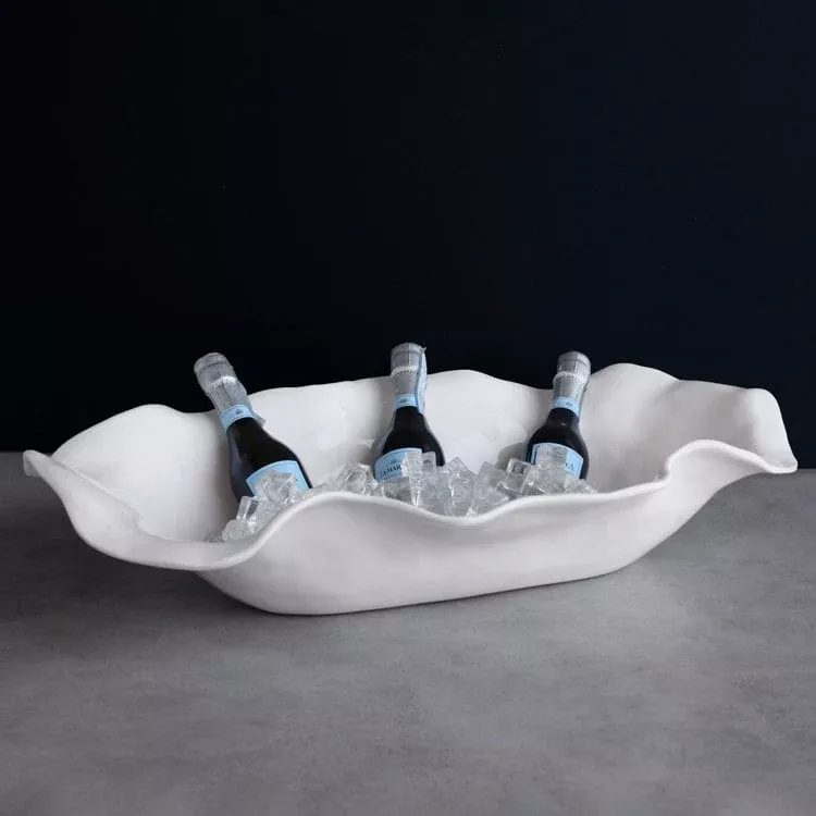 VIDA HAVANA WHITE EXTRA LARGE OVAL CENTERPIECE
