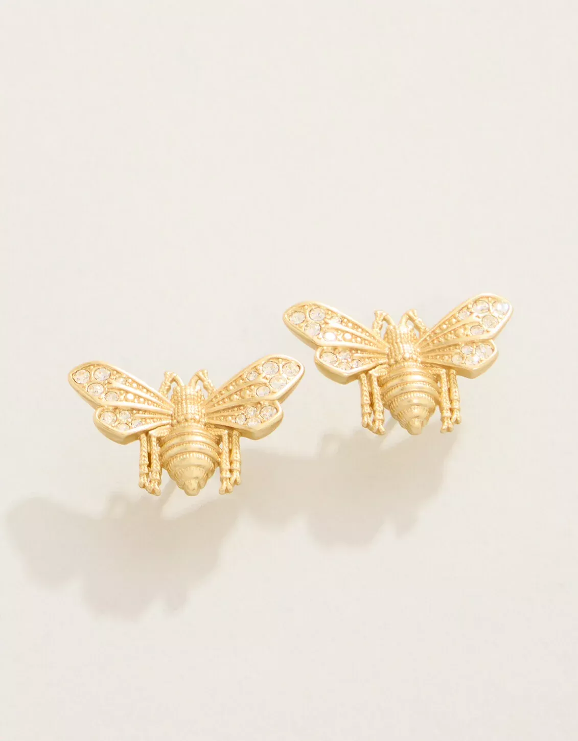 Vintage Bee Stud Earrings Crystal
