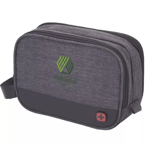 Wenger 9550-73- Gray- RPET Dual Compartment Dopp Kit