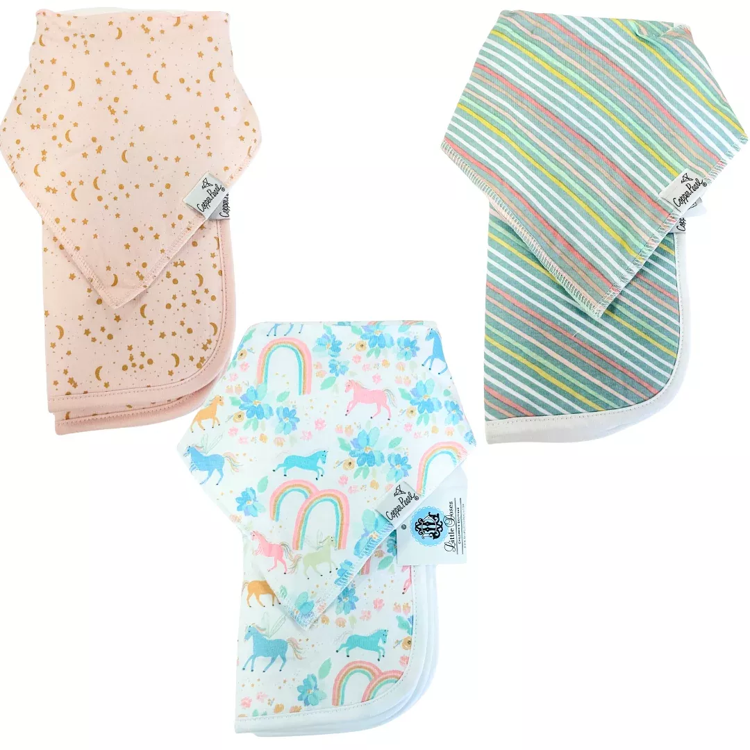 WHIMSY BANDANA BIB & BURP CLOTH SET