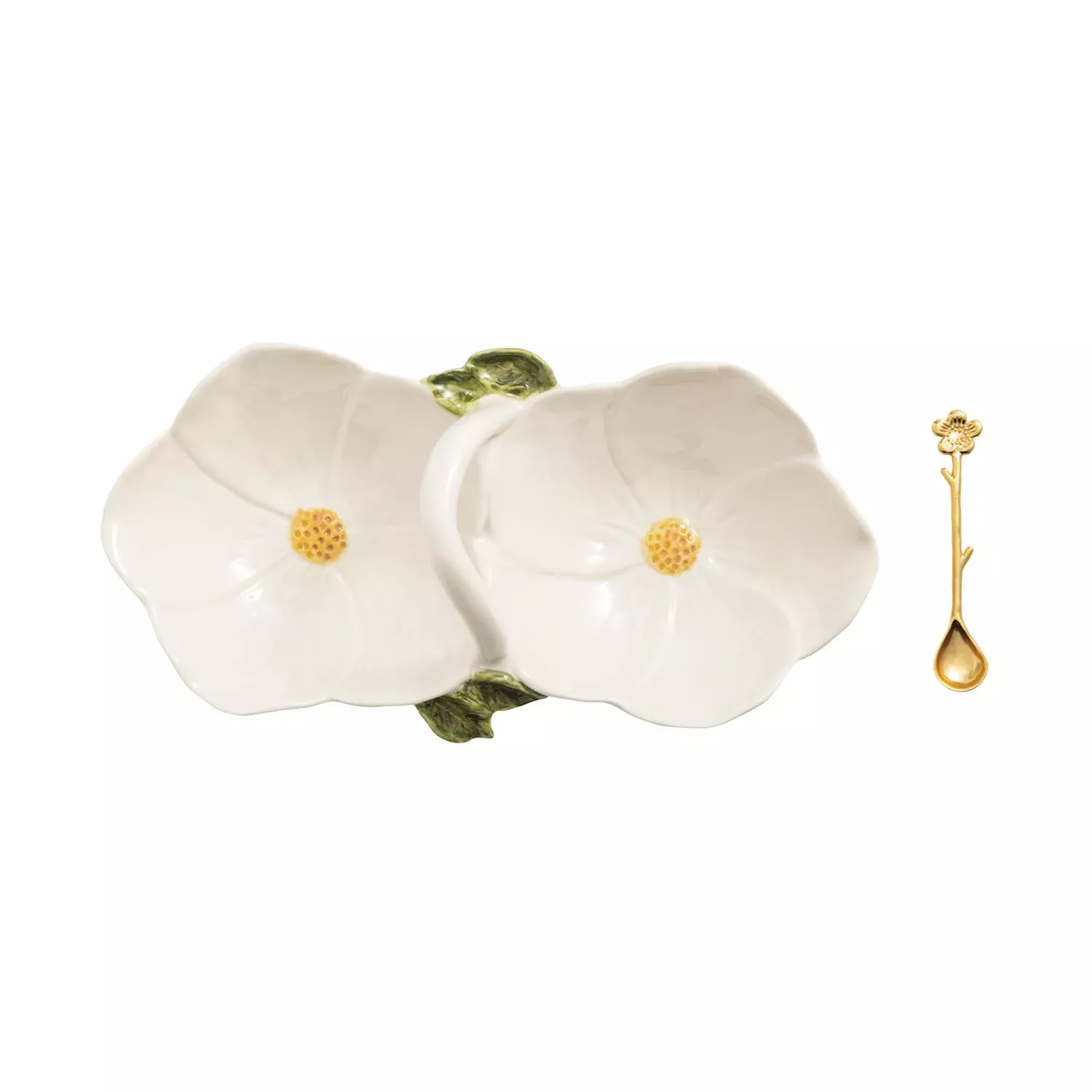 WHITE FLOWER DOUBLE TIDBIT SET