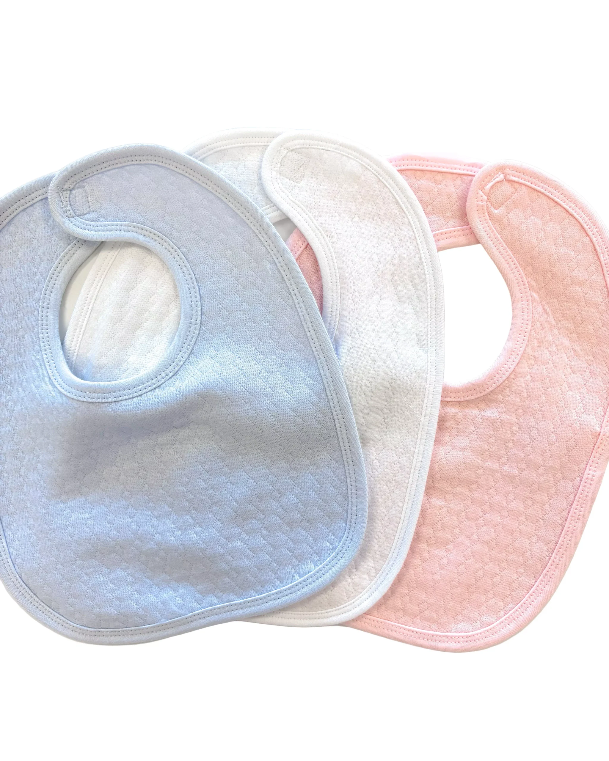 WHITE PEARL DIAMOND QUILTED BIB