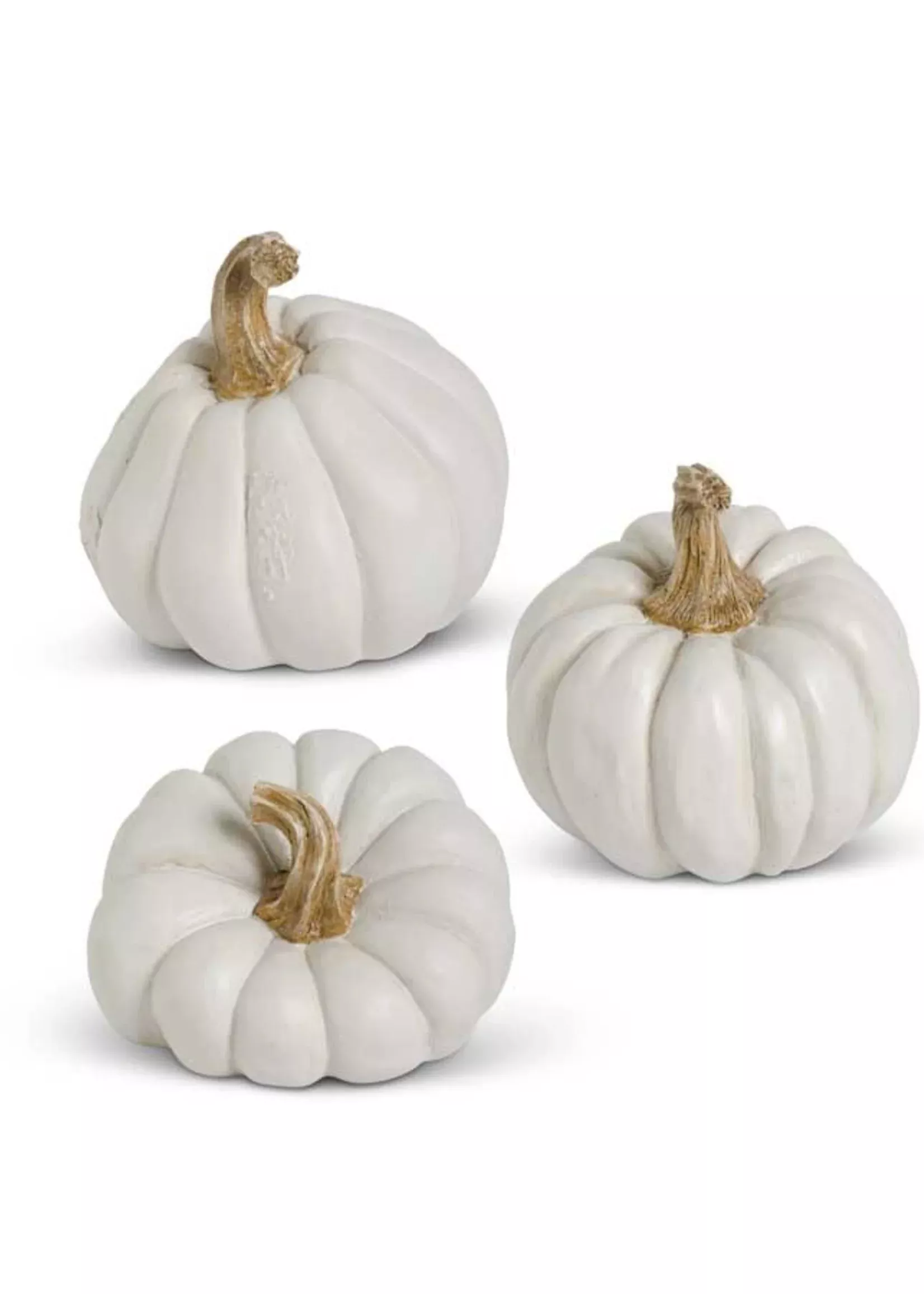 WHITE RESIN PUMPKIN