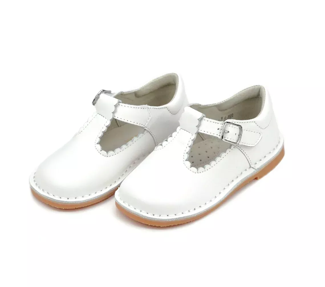 WHITE SELINA SCALLOPED MARY JANE SHOE
