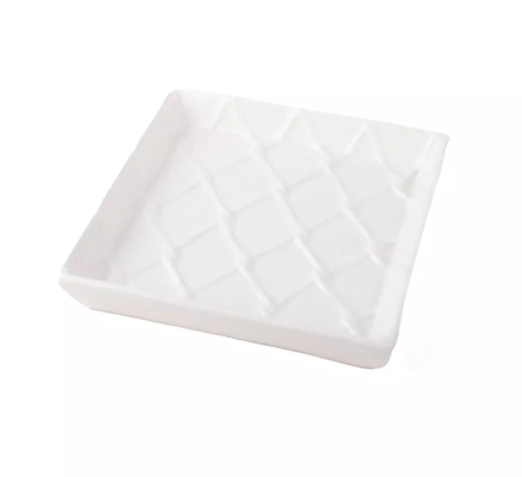 WHITE TEXTURED COCKTAIL NAPKIN TRAY