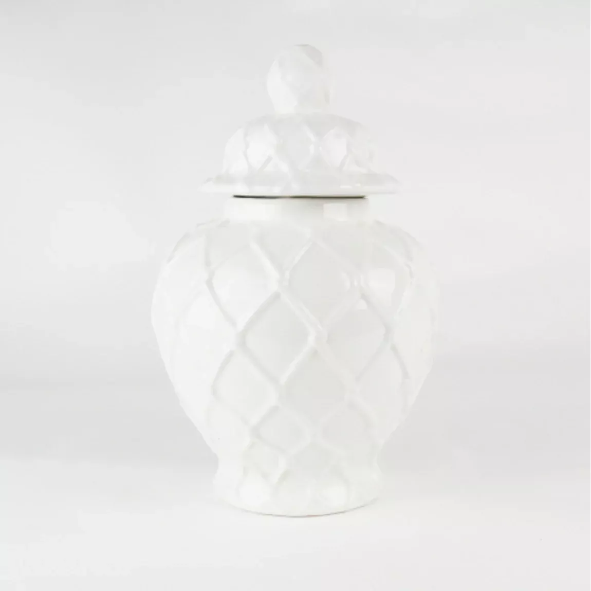 WHITE TEXTURED LARGE GINGER JAR