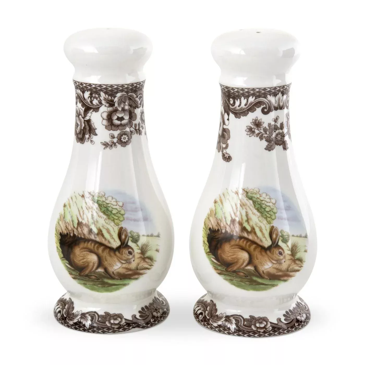 WOODLAND RABBIT SALT & PEPPER SHAKERS