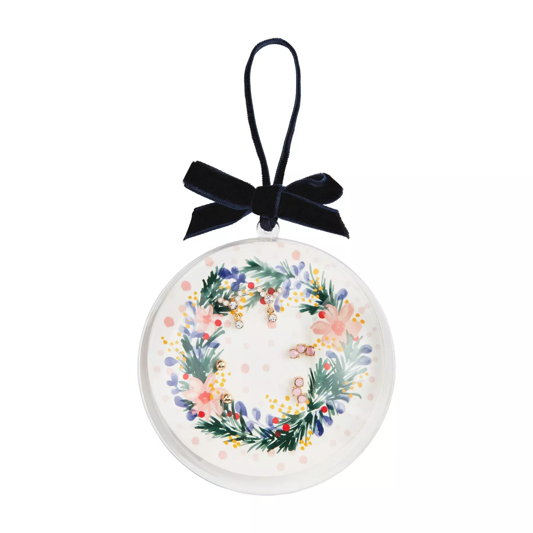 WREATH HOLIDAY ORNAMENT EARRING SET