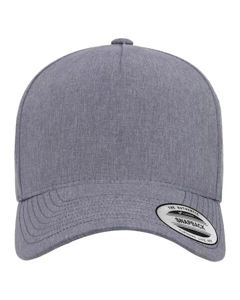 YP Classics 5389AP- Black- Five-Panel Snapback with Perforated Cap